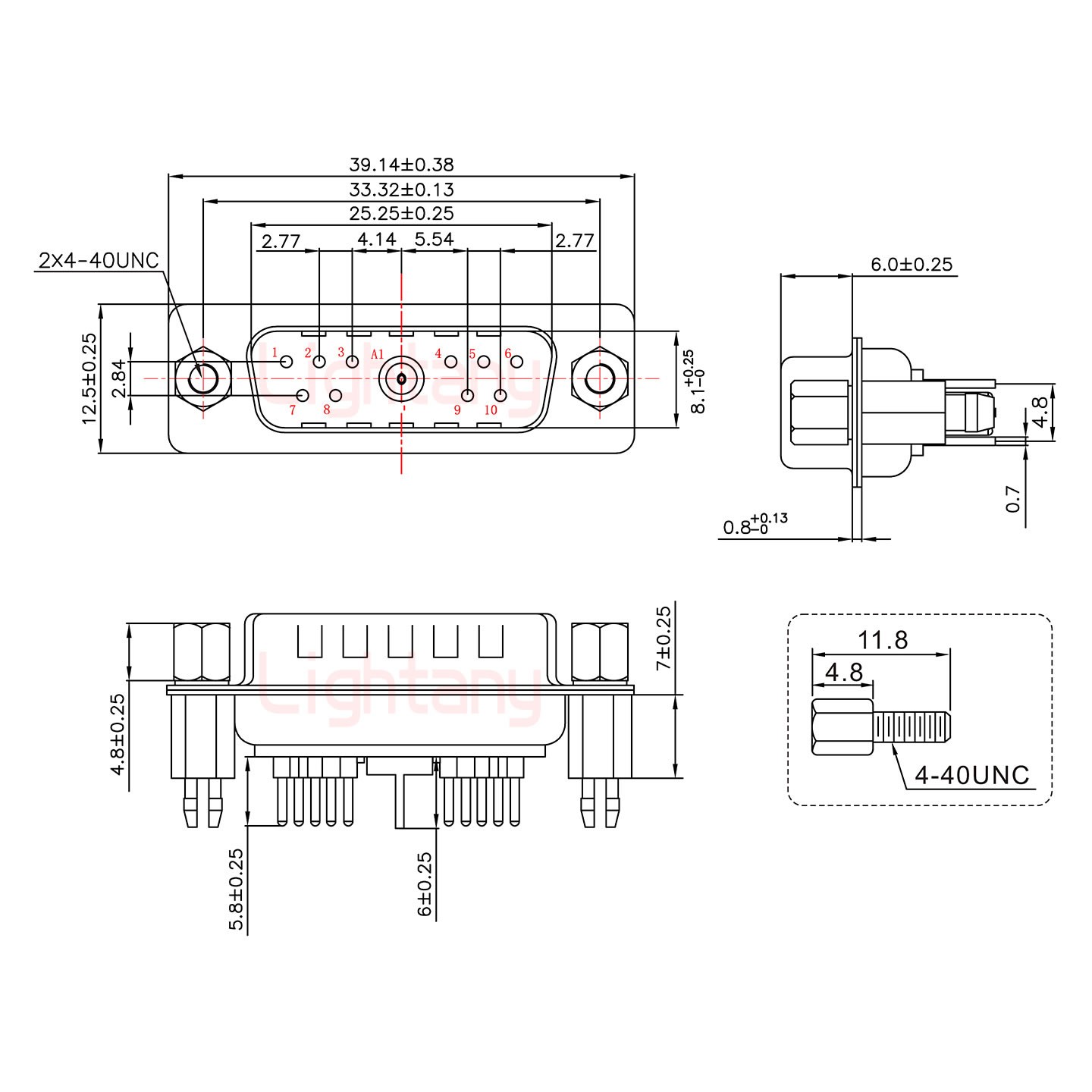 11W1公PCB直插板/鉚魚(yú)叉7.0/射頻同軸75歐姆