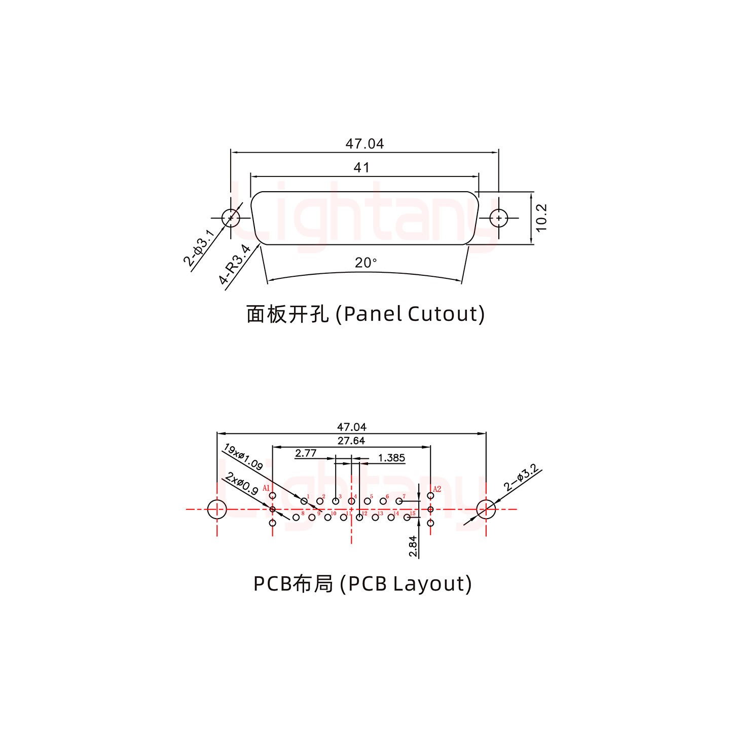 17W2公PCB直插板/鉚魚(yú)叉7.0/射頻同軸50歐姆