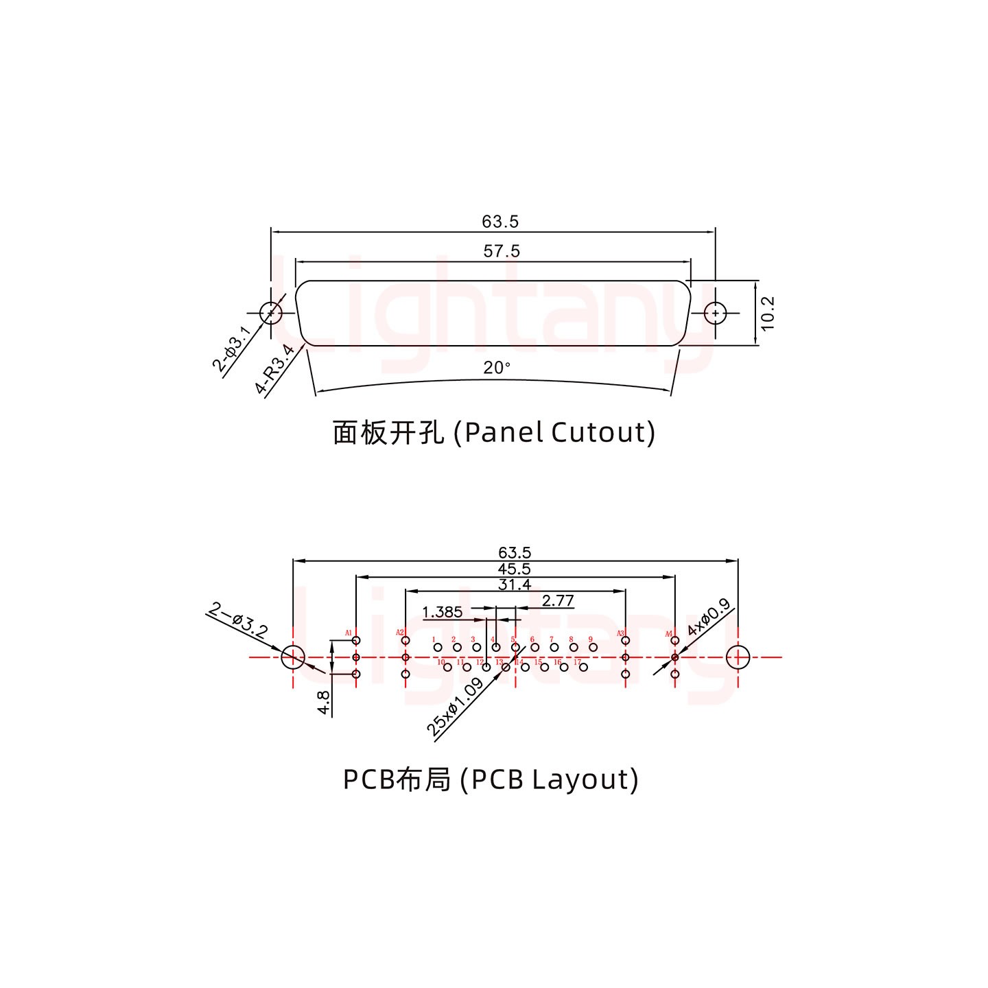 21W4公PCB直插板/鉚魚(yú)叉7.0/射頻同軸50歐姆