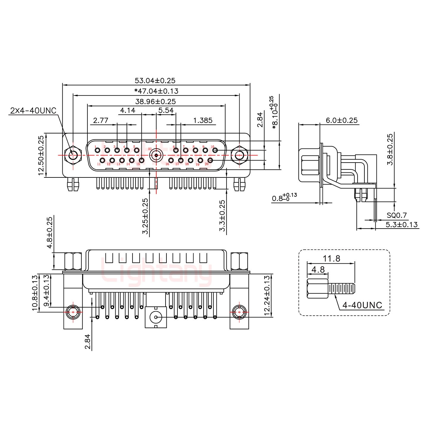 21W1公PCB彎插板/鉚支架10.8/射頻同軸50歐姆