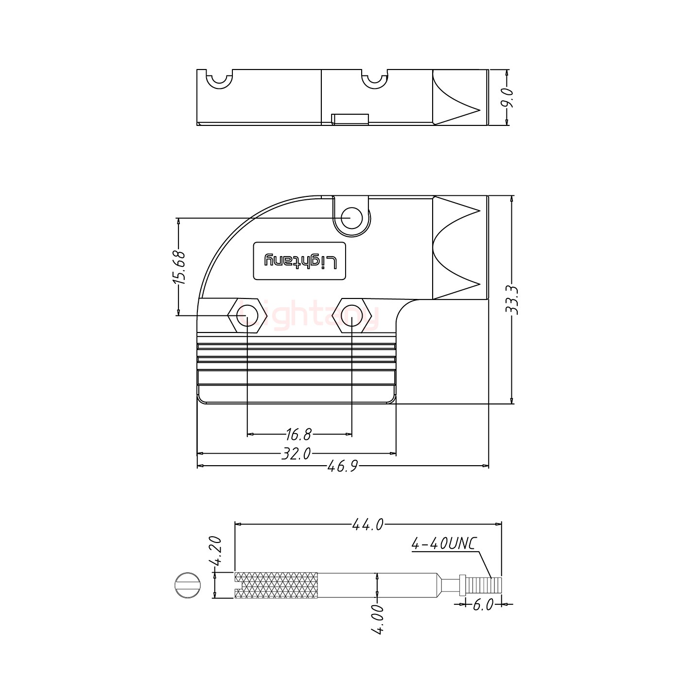 1W1公焊線式50歐姆+9P金屬外殼424彎出線4~12mm