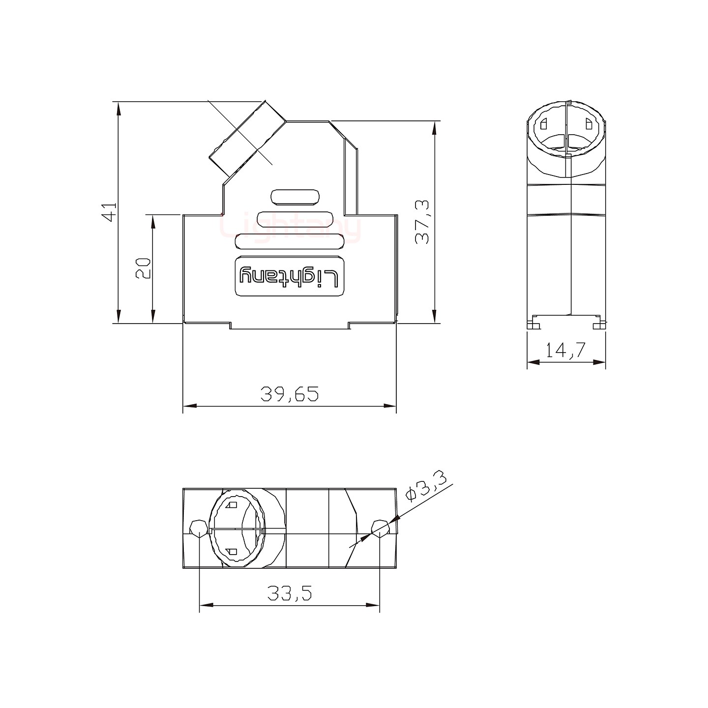 7W2公焊線式50歐姆+15P金屬外殼1679斜出線4~12mm