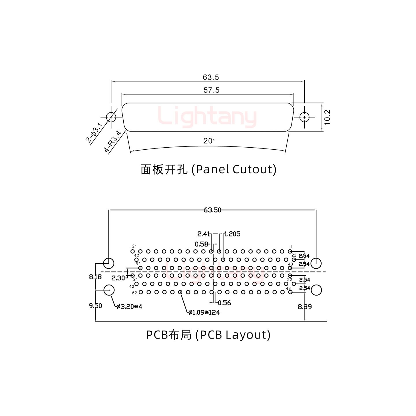 HDR62 母對(duì)母間距15.88車(chē)針雙胞胎 D-SUB連接器