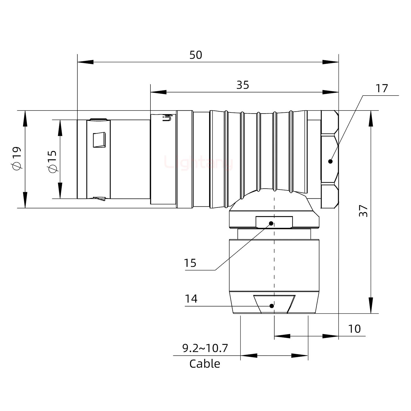 FHG.3B.002.CLAD10彎式插頭