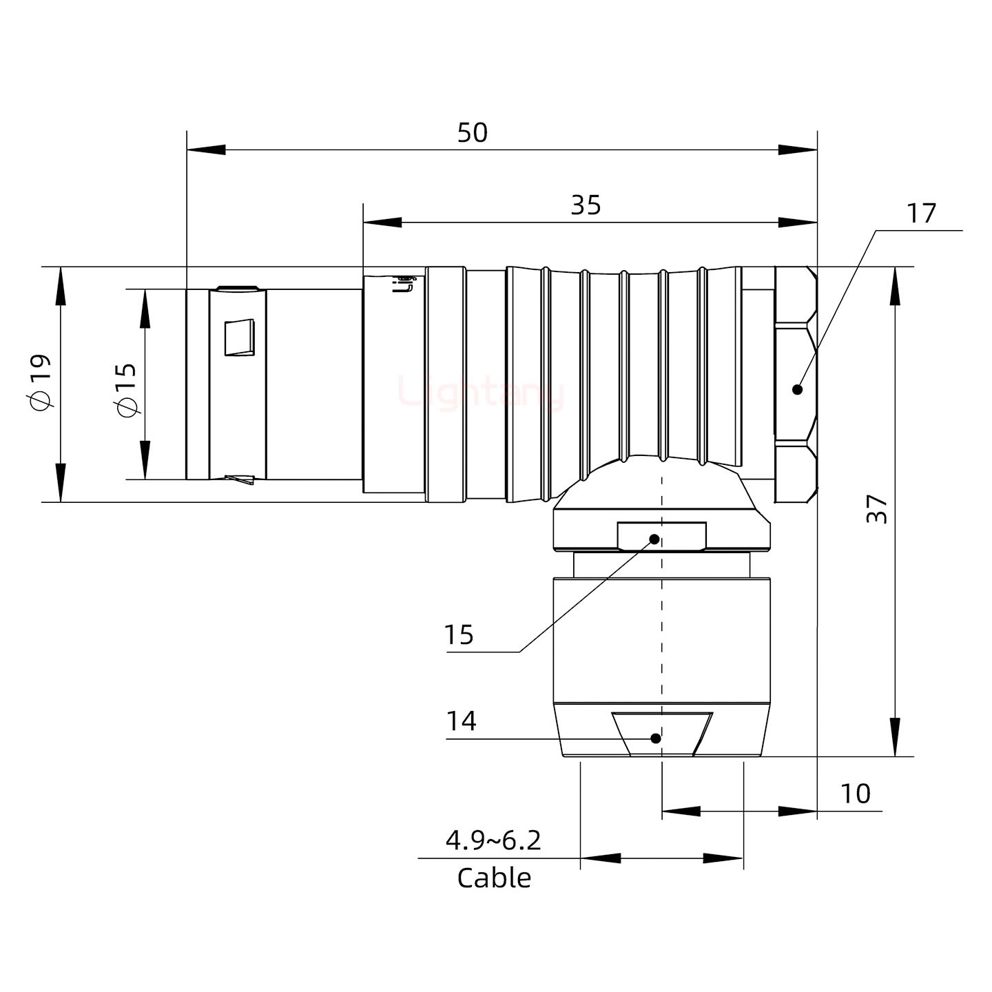 FHG.3B.005.CLAD62彎式插頭