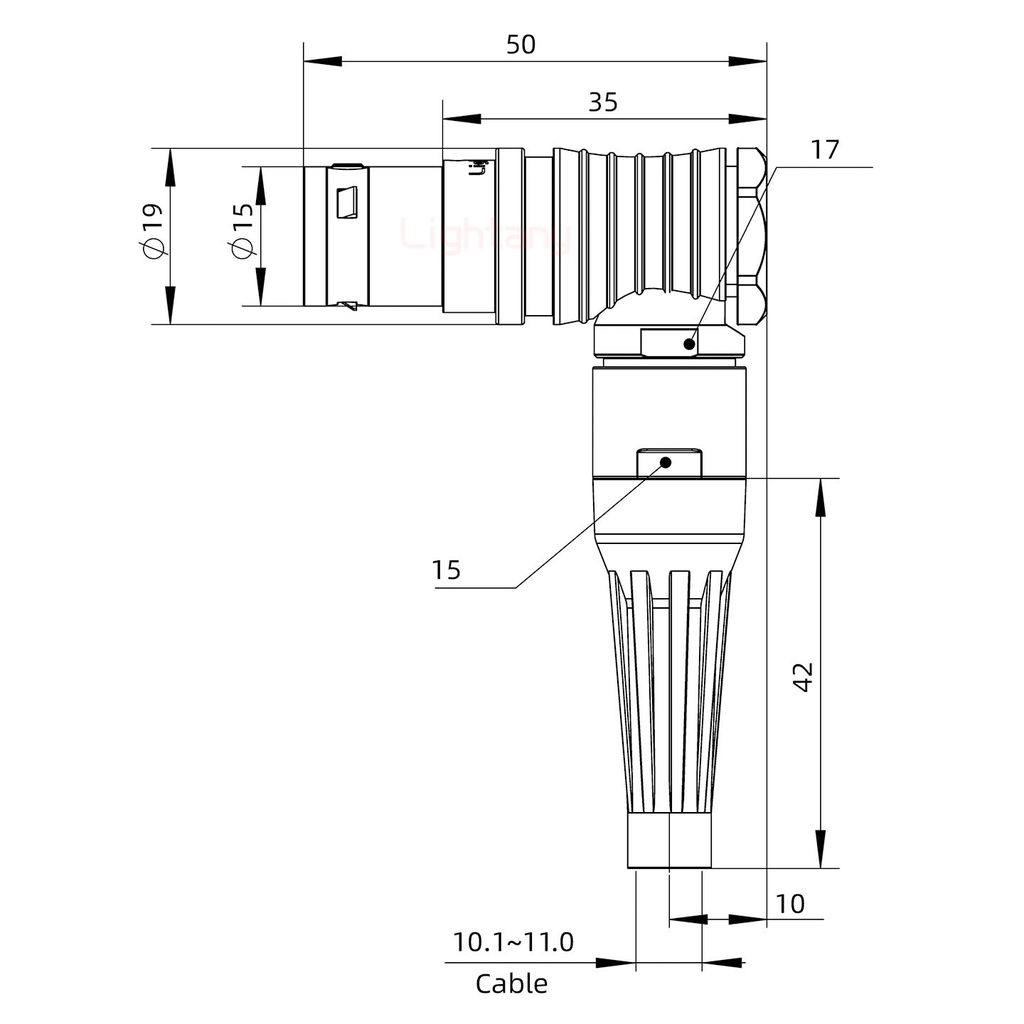 FHG.3B.003.CLAD11Z帶護套彎式插頭