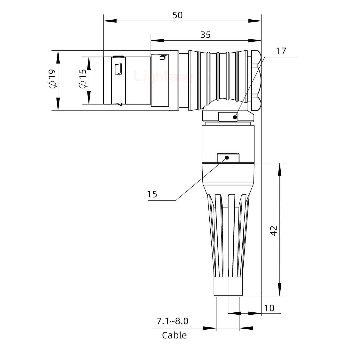 FHG.3B.003.CLAD82Z帶護套彎式插頭