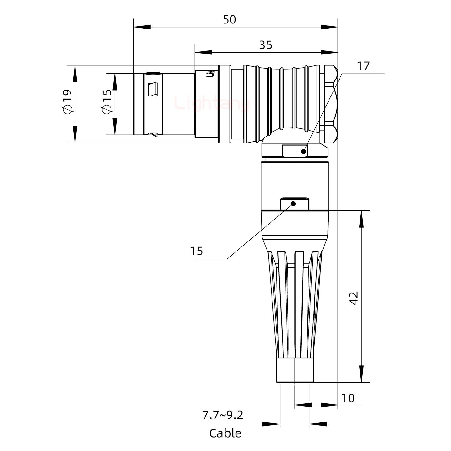 FHG.3B.003.CLAD92Z帶護(hù)套彎式插頭