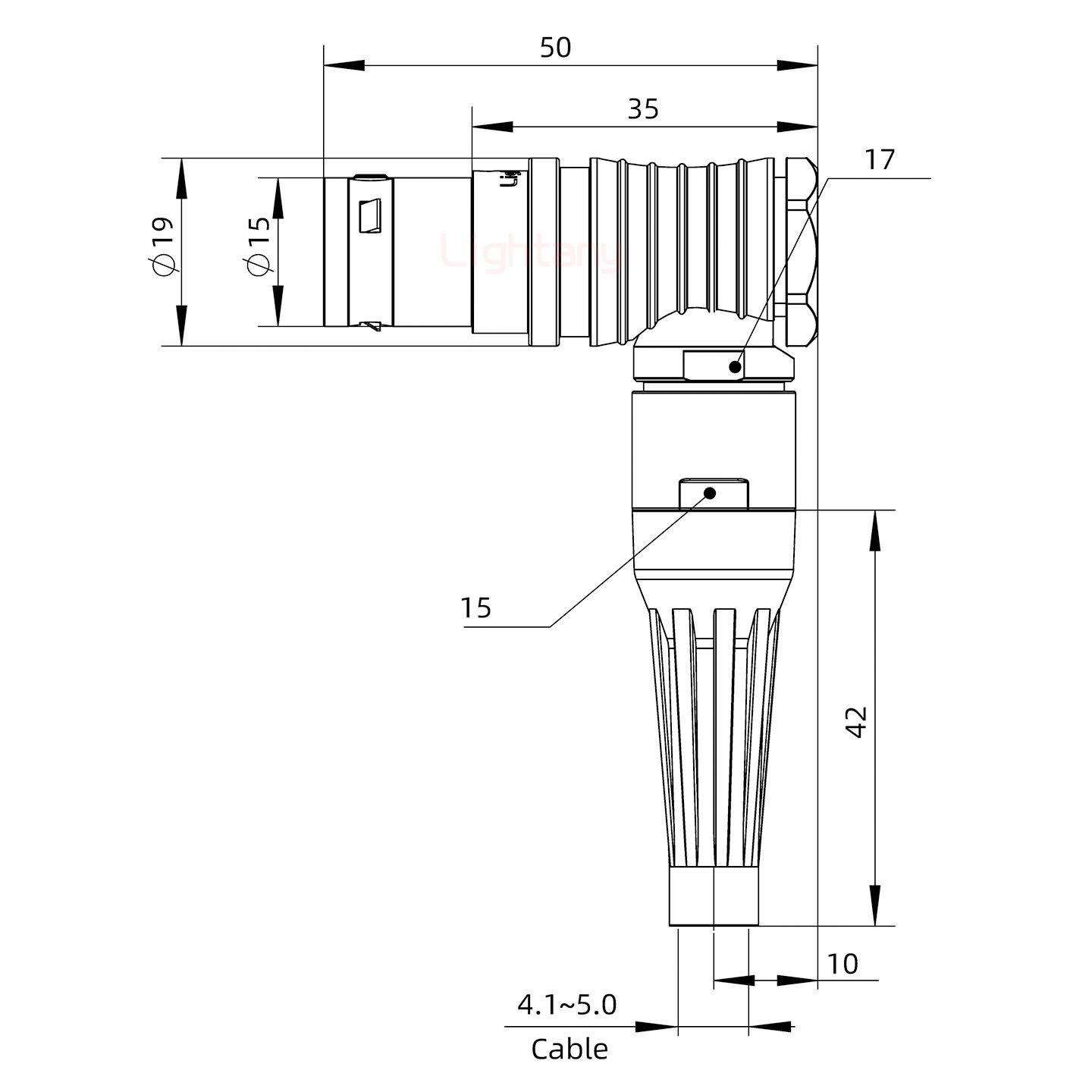 FHG.3B.005.CLAM52Z帶護套彎式插頭