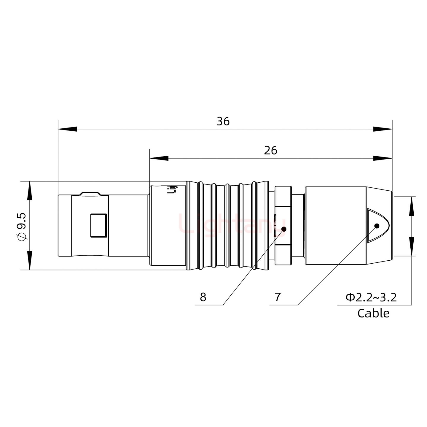 FGG.0B.007.CLAD31推拉自鎖直式插頭