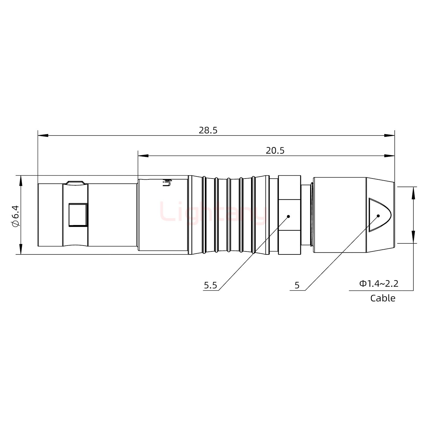 FGG.00.003.CLAD22推拉自鎖直式插頭