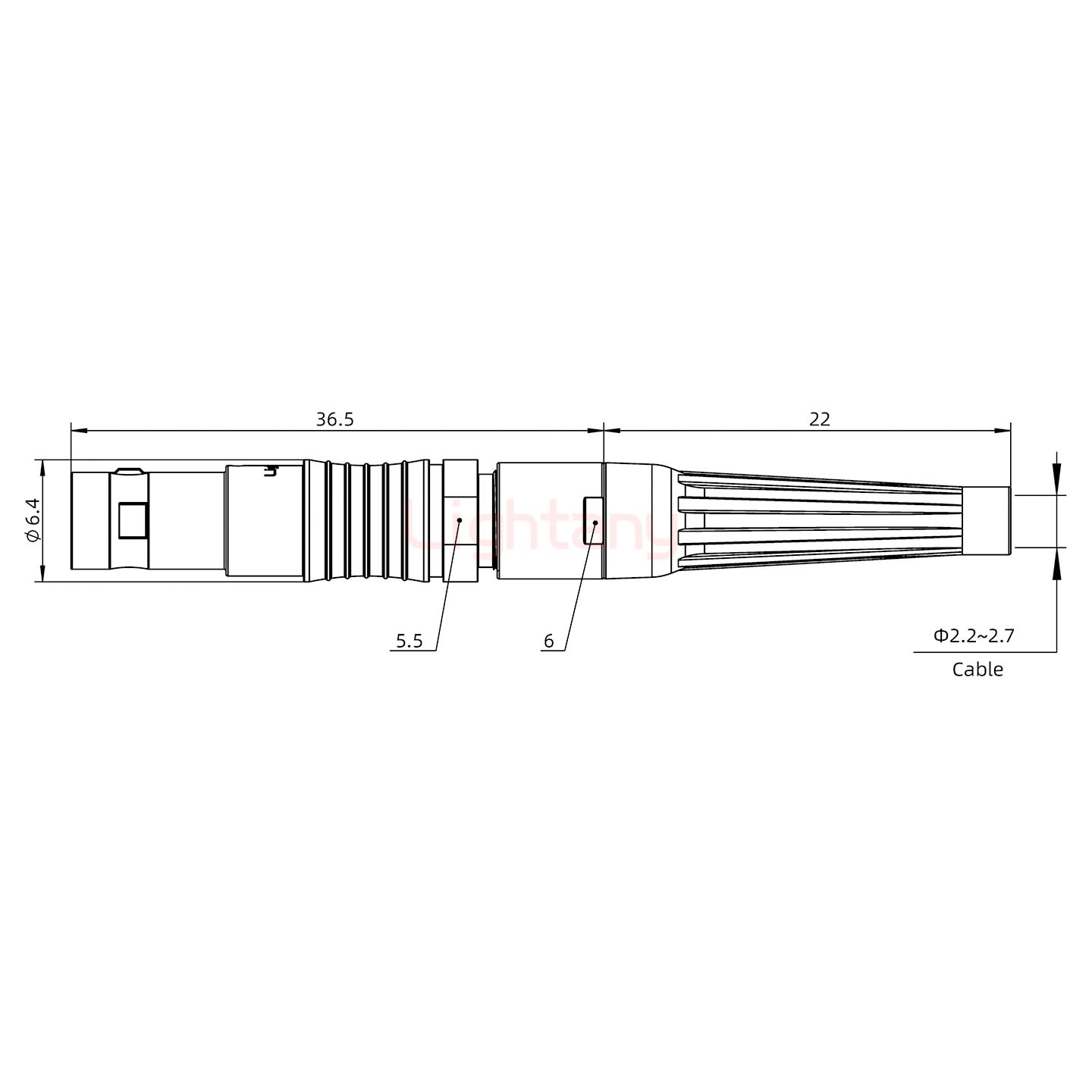 FGG.00.003.CLAD27Z帶護(hù)套直式插頭