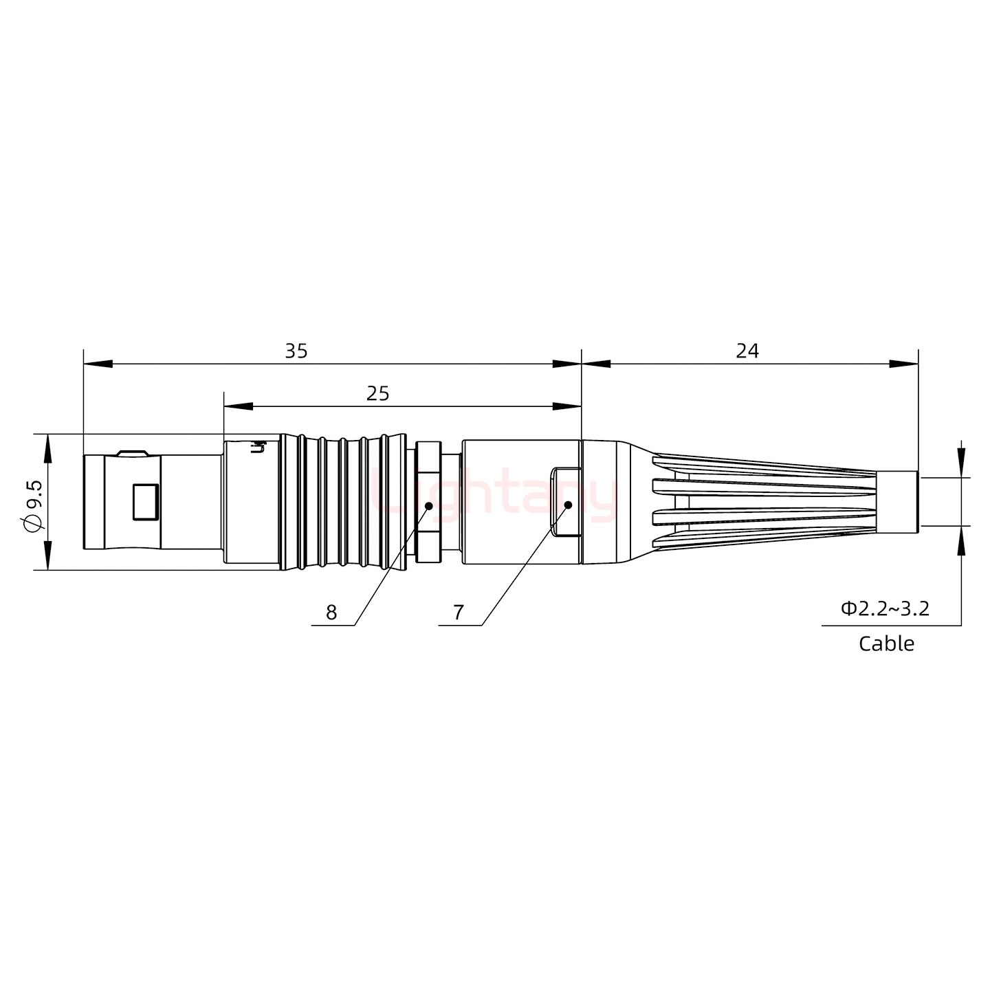 FGG.0B.004.CLAD31Z帶護套直式插頭