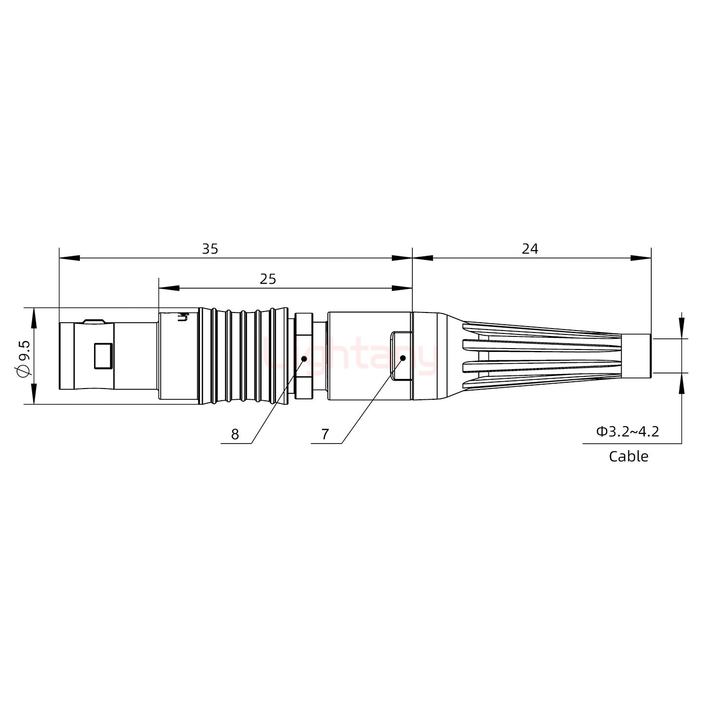 FGG.0B.004.CLAD42Z帶護套直式插頭