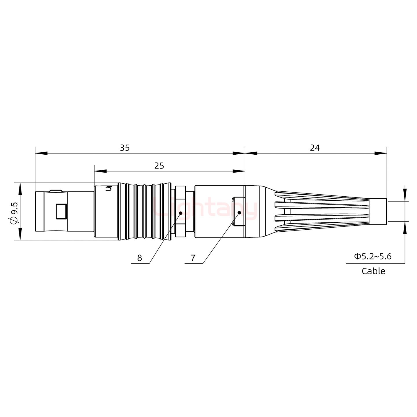 FGG.0B.007.CLAD56Z帶護(hù)套直式插頭