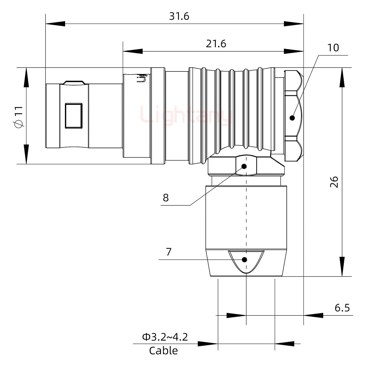 FHG.0B.002.CLAD42推拉自鎖彎式插頭