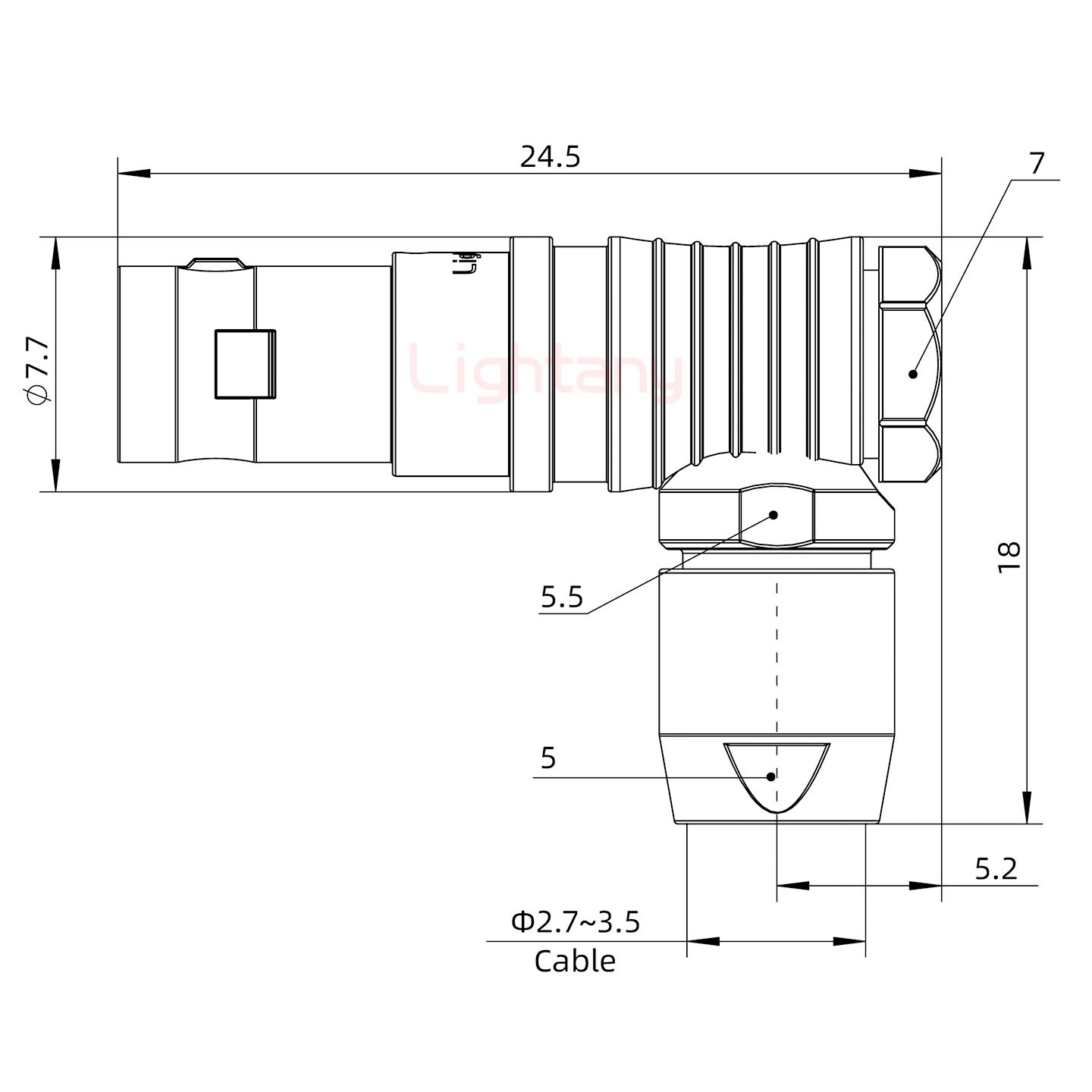 FHG.00.002.CLAD35推拉自鎖彎式插頭