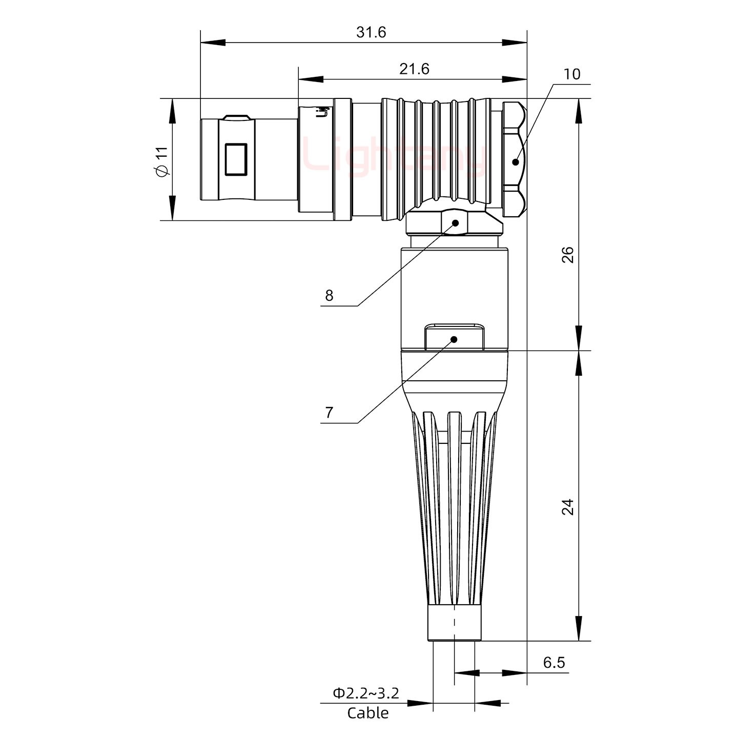 FHG.0B.002.CLAD31Z帶護套彎式插頭