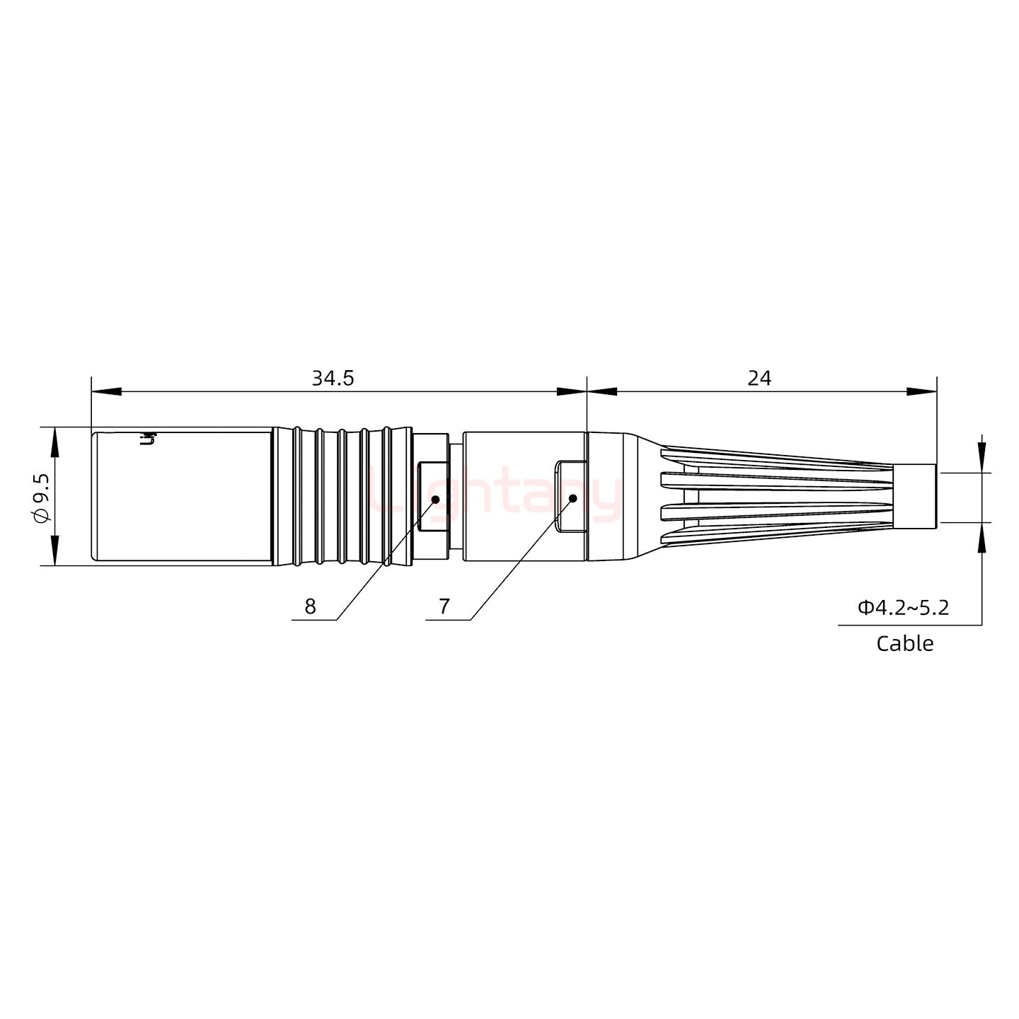 PHG.0B.005.CLLD52Z推拉自鎖帶護套浮動插座