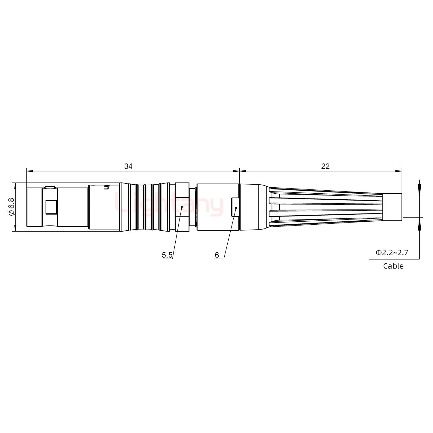 PHG.00.003.CLLD27Z推拉自鎖帶護套浮動插座