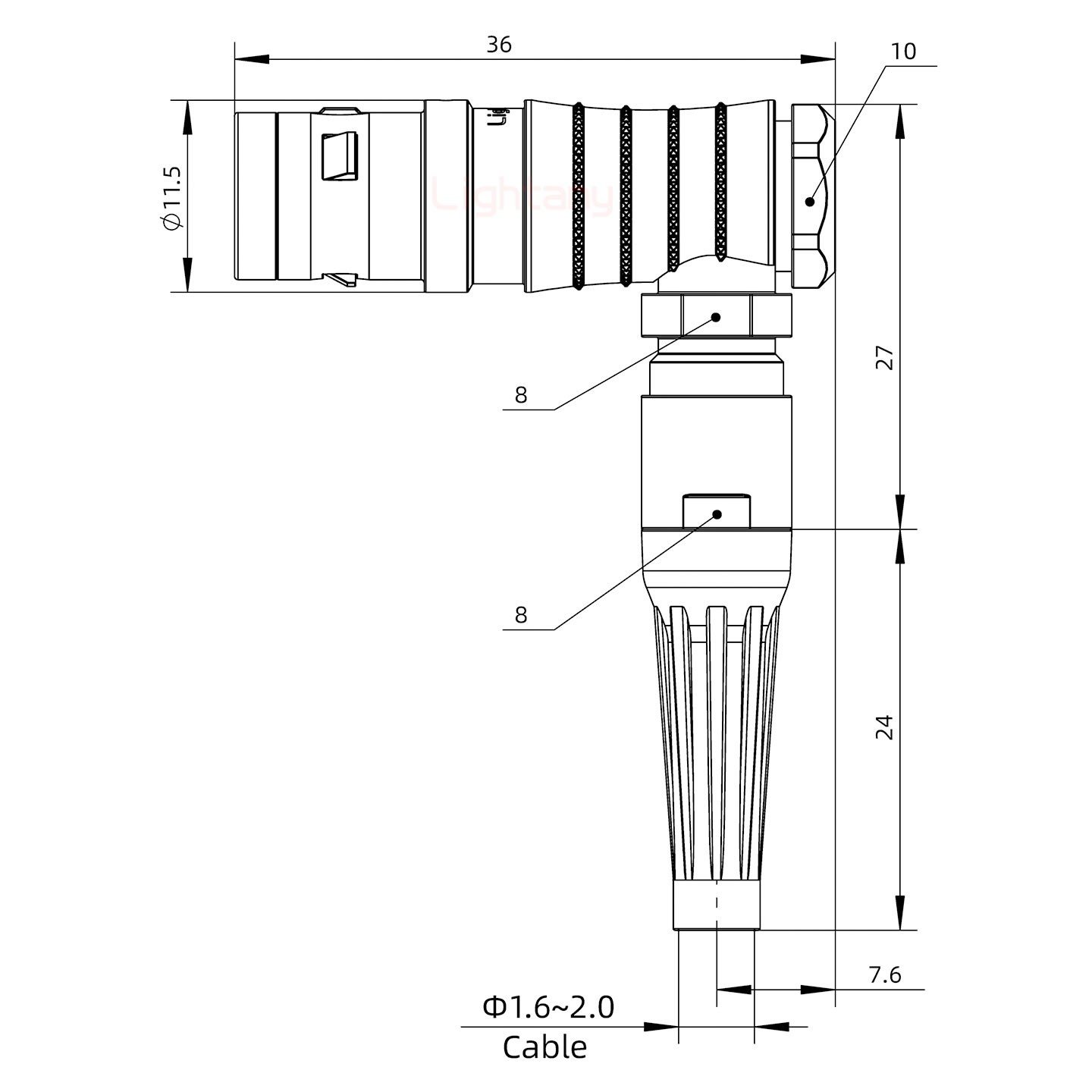 FHG.0K.003.CLAC20Z推拉自鎖帶護(hù)套彎式插頭